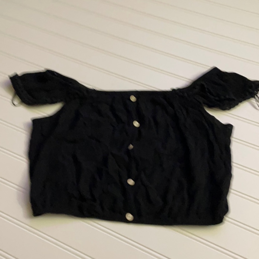 Black crop top fashion nova medium